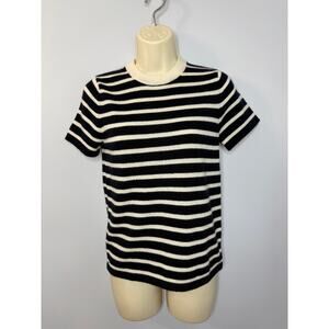 Demylee New York Cashmere Striped Sweaters Short Sleeve Women's XS